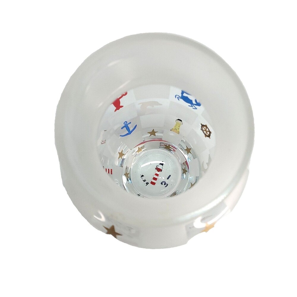 Lenox Lighthouse Splendor Glass Vase 8.5" Hand painted Nautical Beach Frosted - Picture 5 of 11